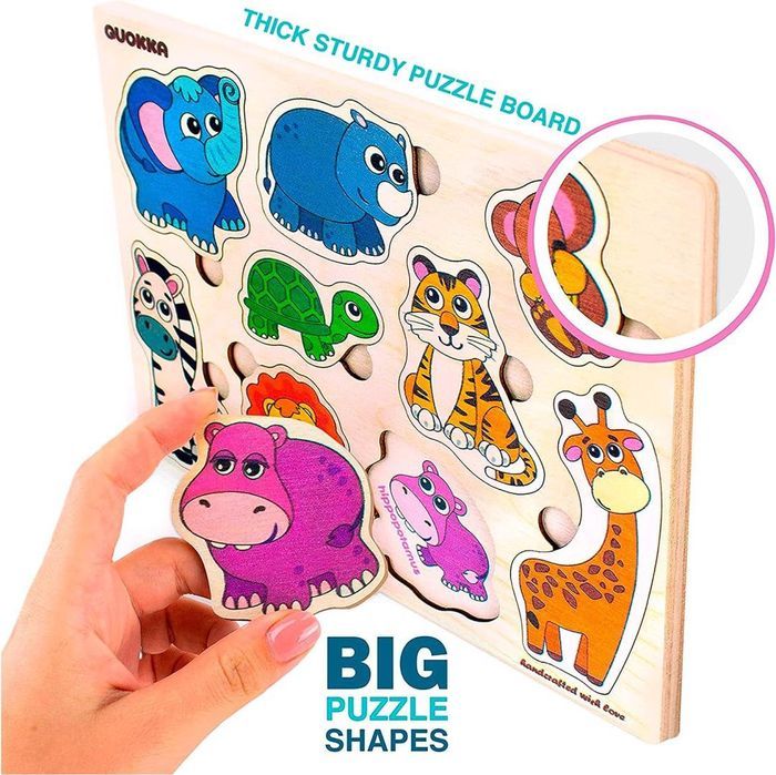 puzzle drewniane quokka zwierzęta cyfry 3szt.