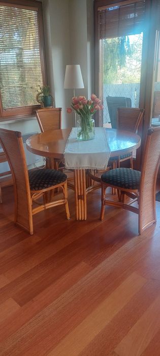 6krzesel+ stół ratanowe