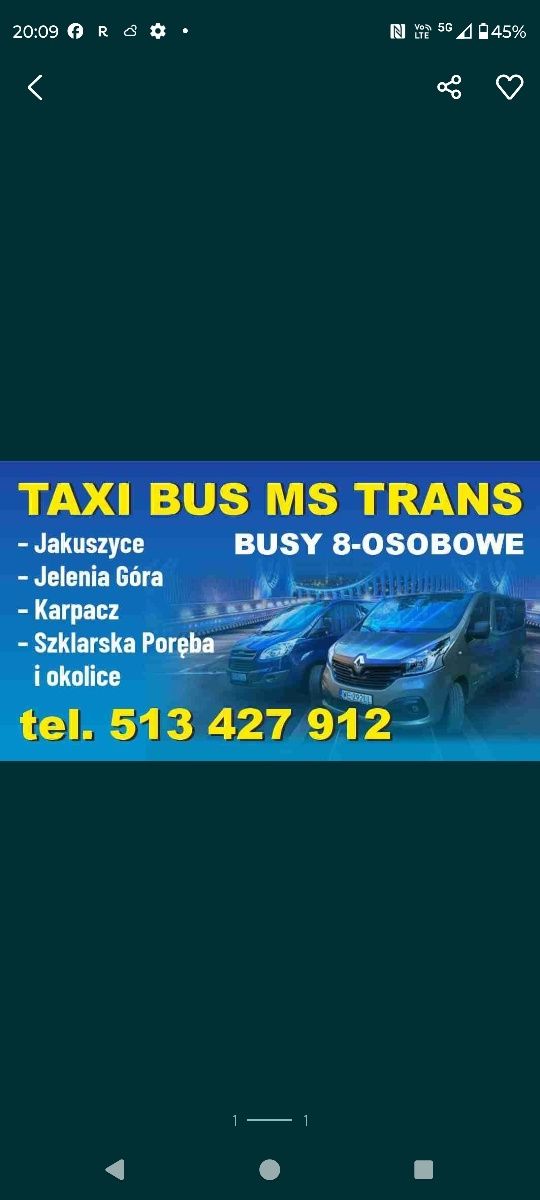 Taxi Szklarska Poręba, taxi Jakuszyce, busy z kierowcą
