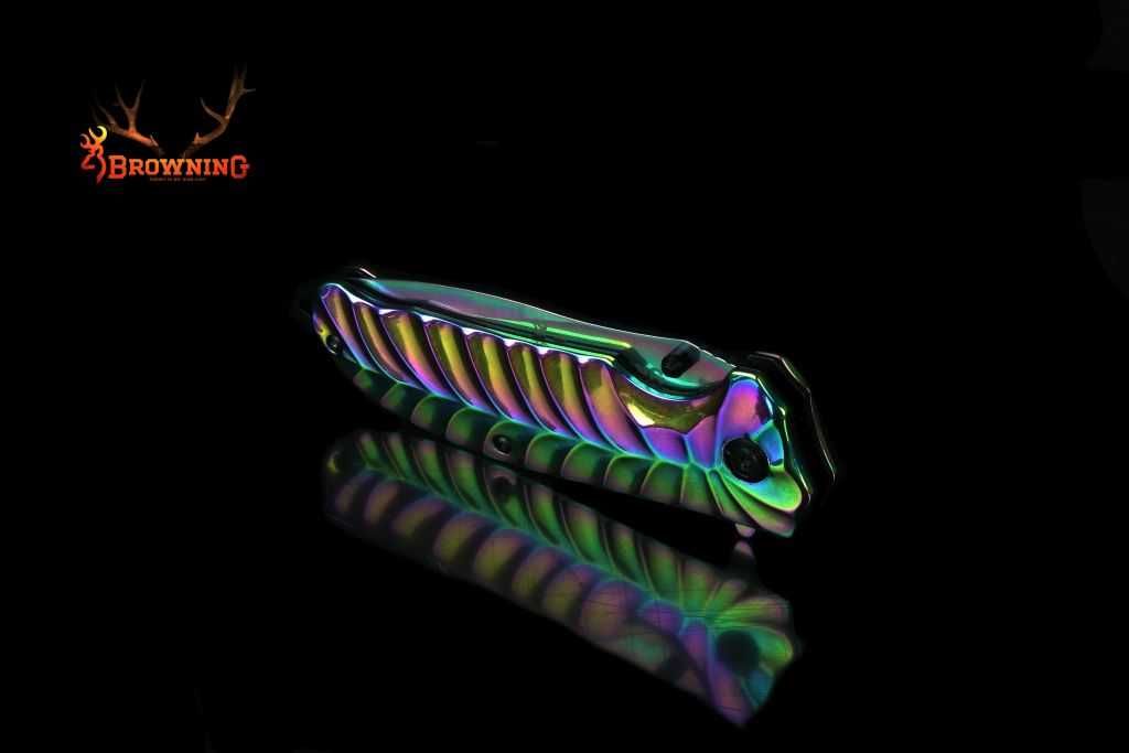 Nóż scyzoryk TAKTYCZNY BROWNING Tęczowy Rainbow RGB BR7