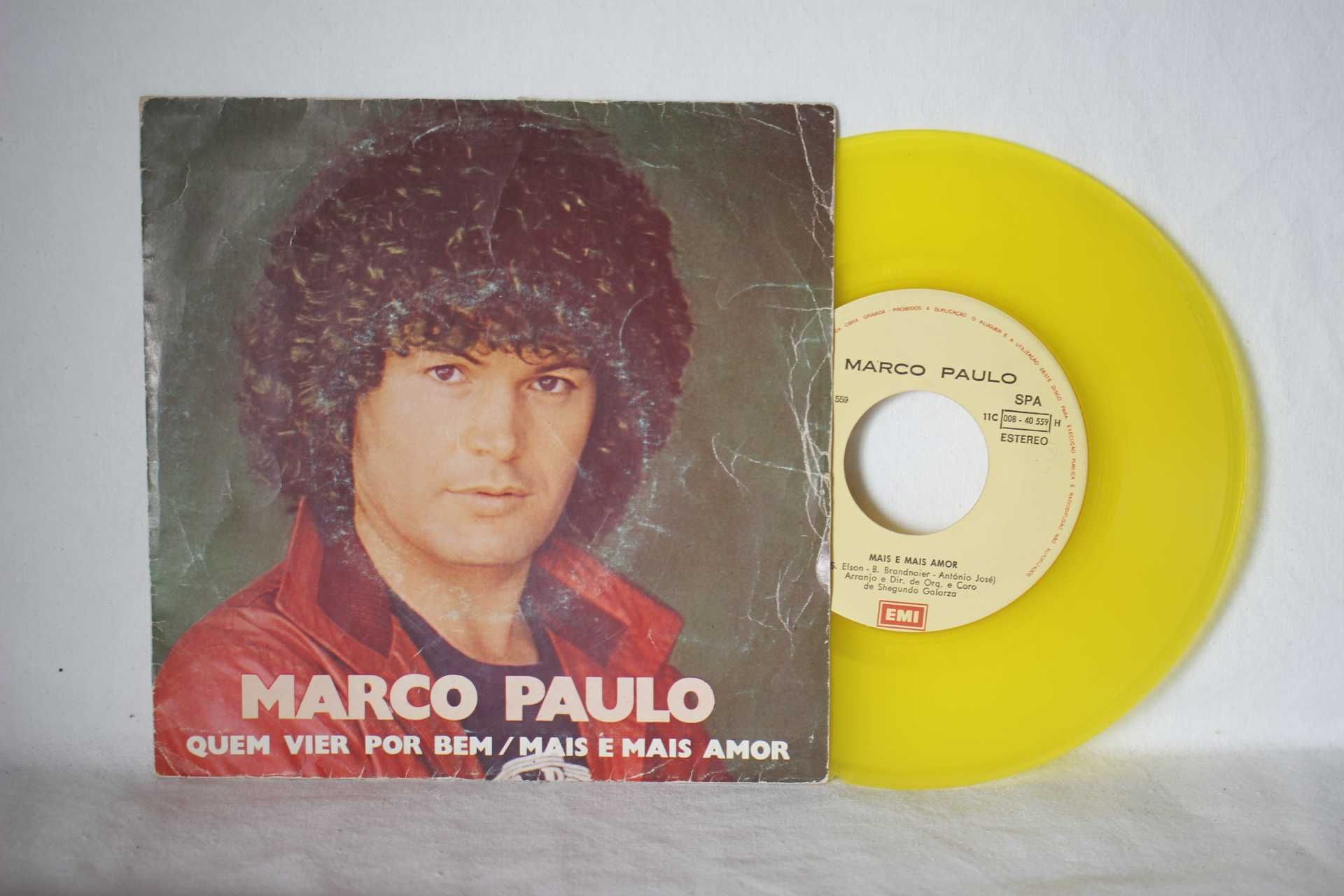 2 Discos vinil 45rpm-Marco Paulo- Quem vier por /Eu tenho dois amores