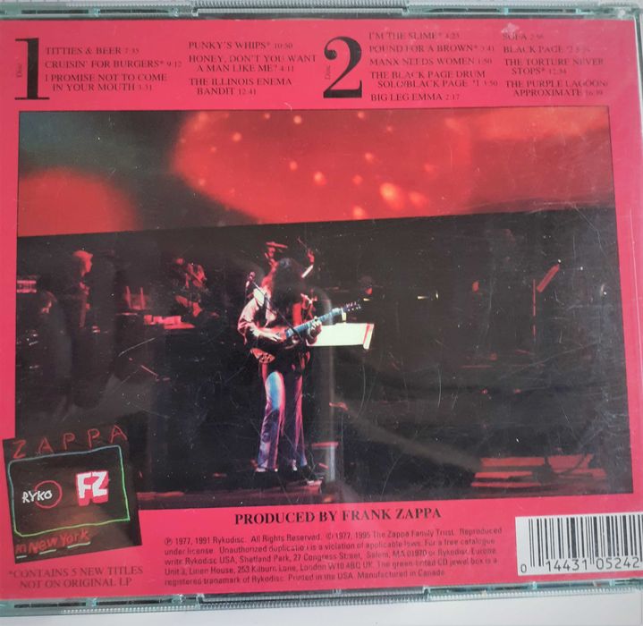 FRANK ZAPPA  - Zappa In New York