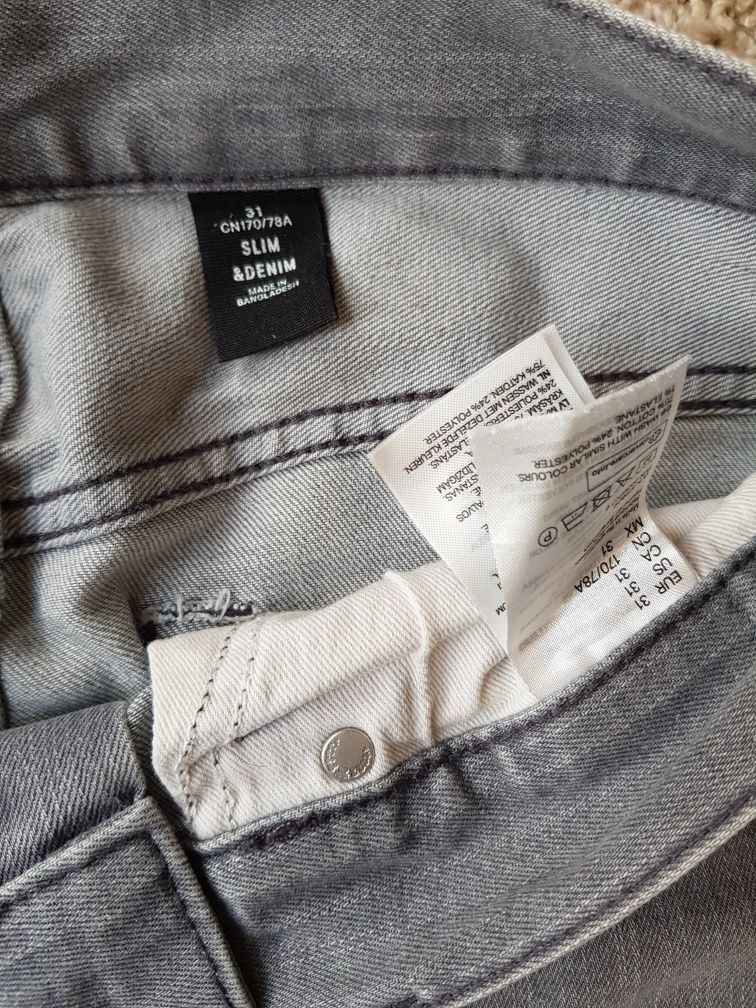 Jeansowe spodnie męskie H&M Slim 31