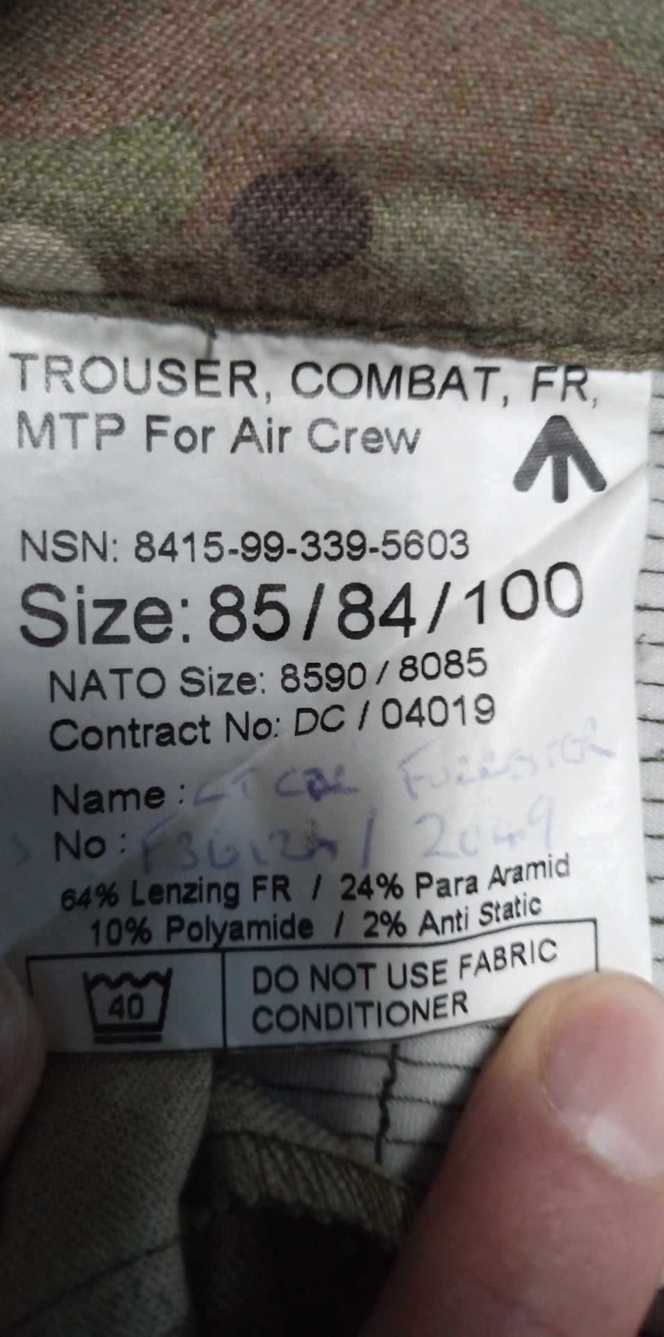 Spodnie UK Army Torusers Combat FR MTP For Air Crew r85/84/100 pas84#1