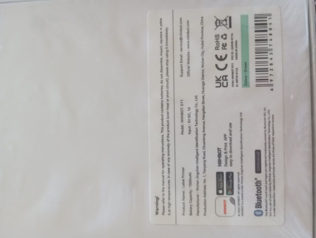 Drukarka termiczna etykiet samoprzylepnych D11 NiiMbot z Bluetooth