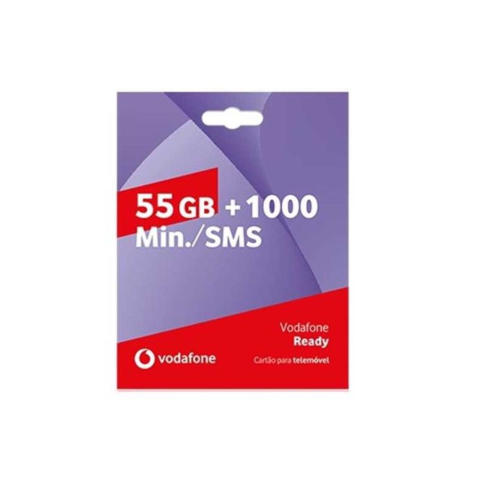 CARTÃO TELEMÓVEL VOZ+NET VODAFONE READY: 55GB + 1000M
