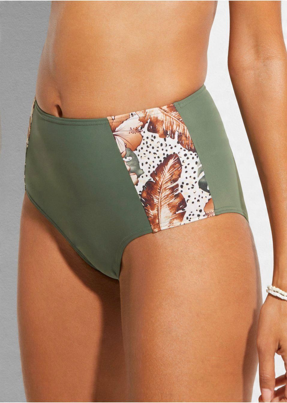 B.P.C. figi bikini z wysokim stanem khaki ^38