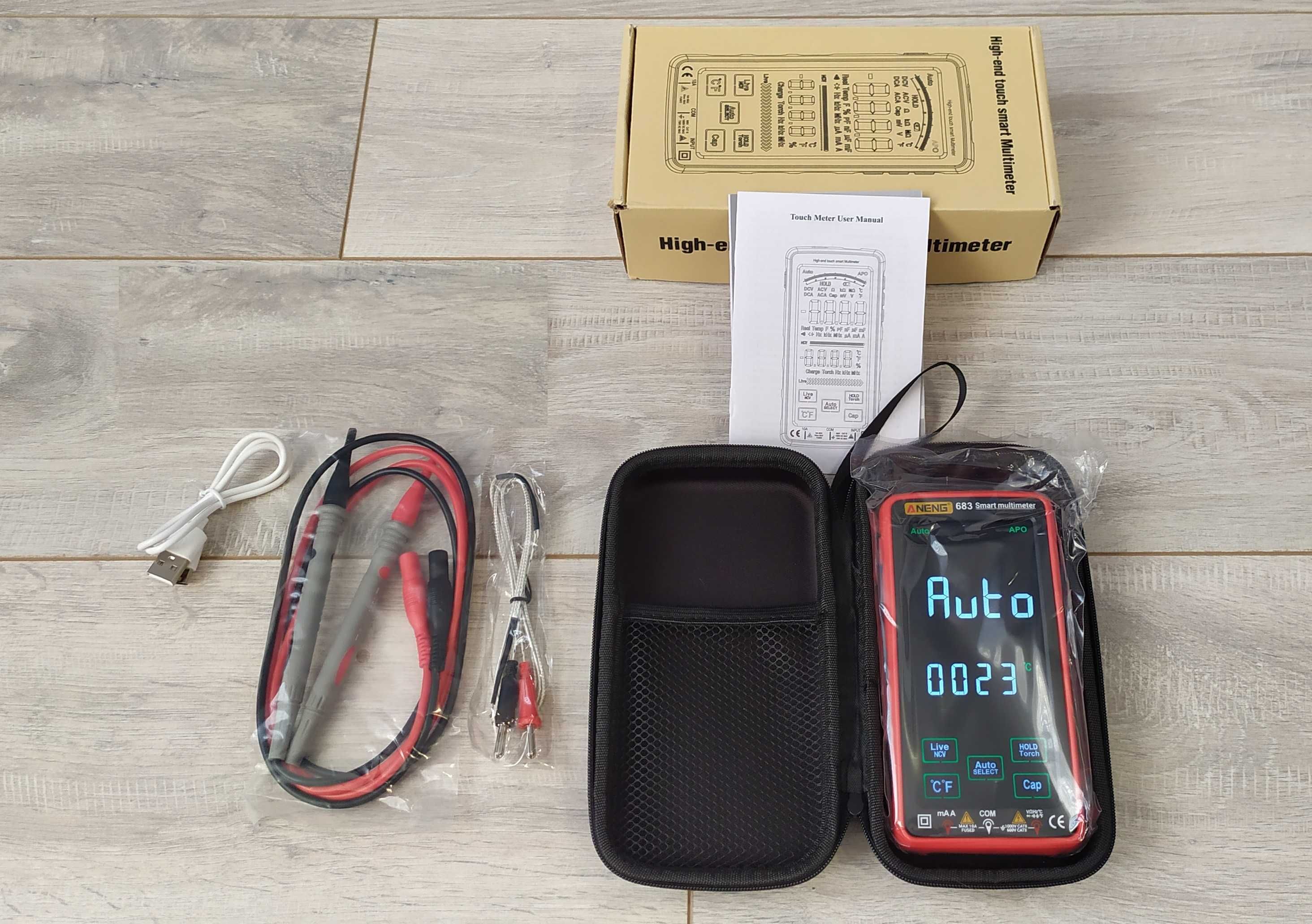 ANENG 683 automatyczny multimetr dotykowy Li-ion 2800mAh 0,5%