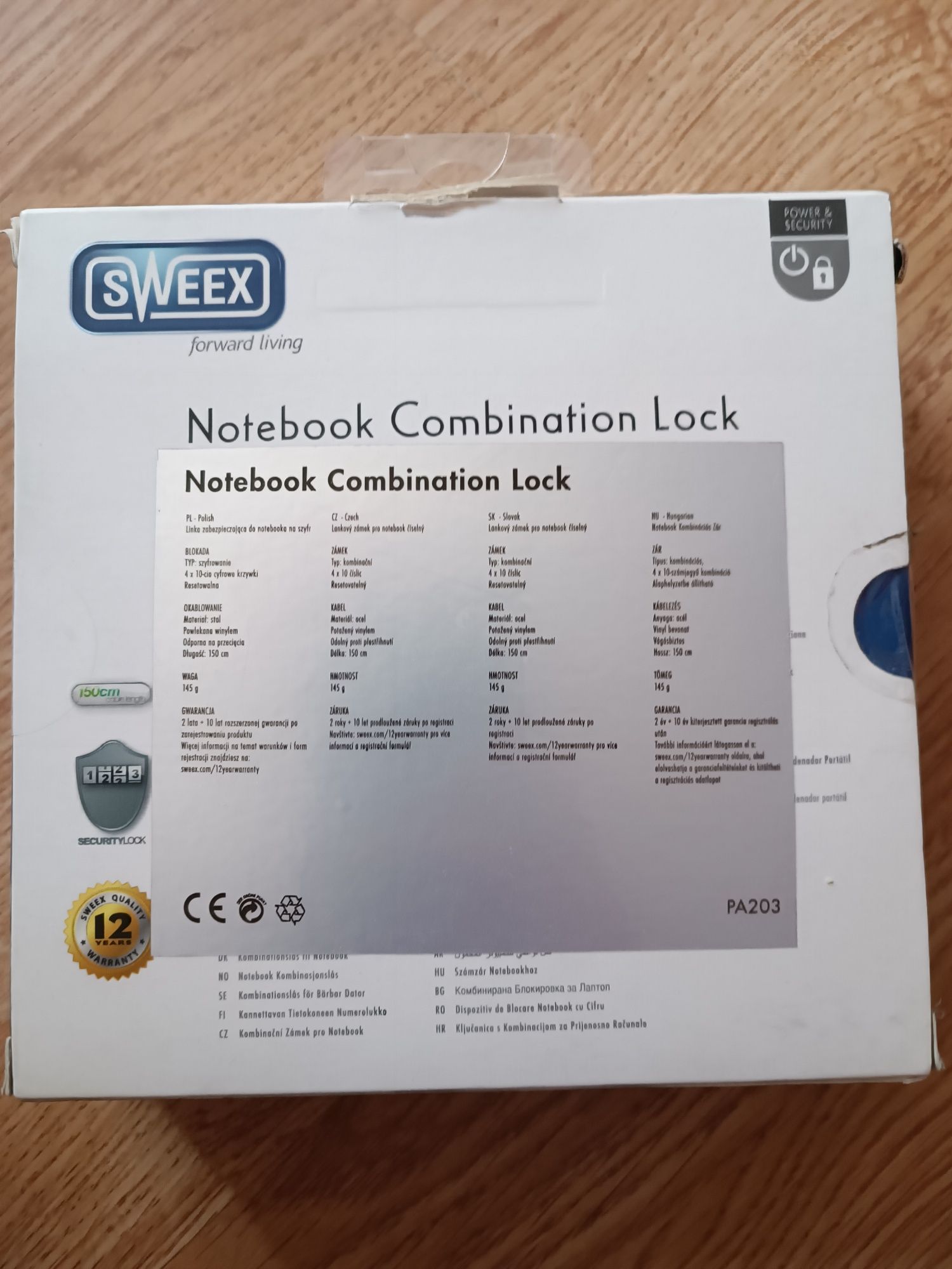 Nowa linka zabezpieczająca do laptopa sweex notebook combination lock