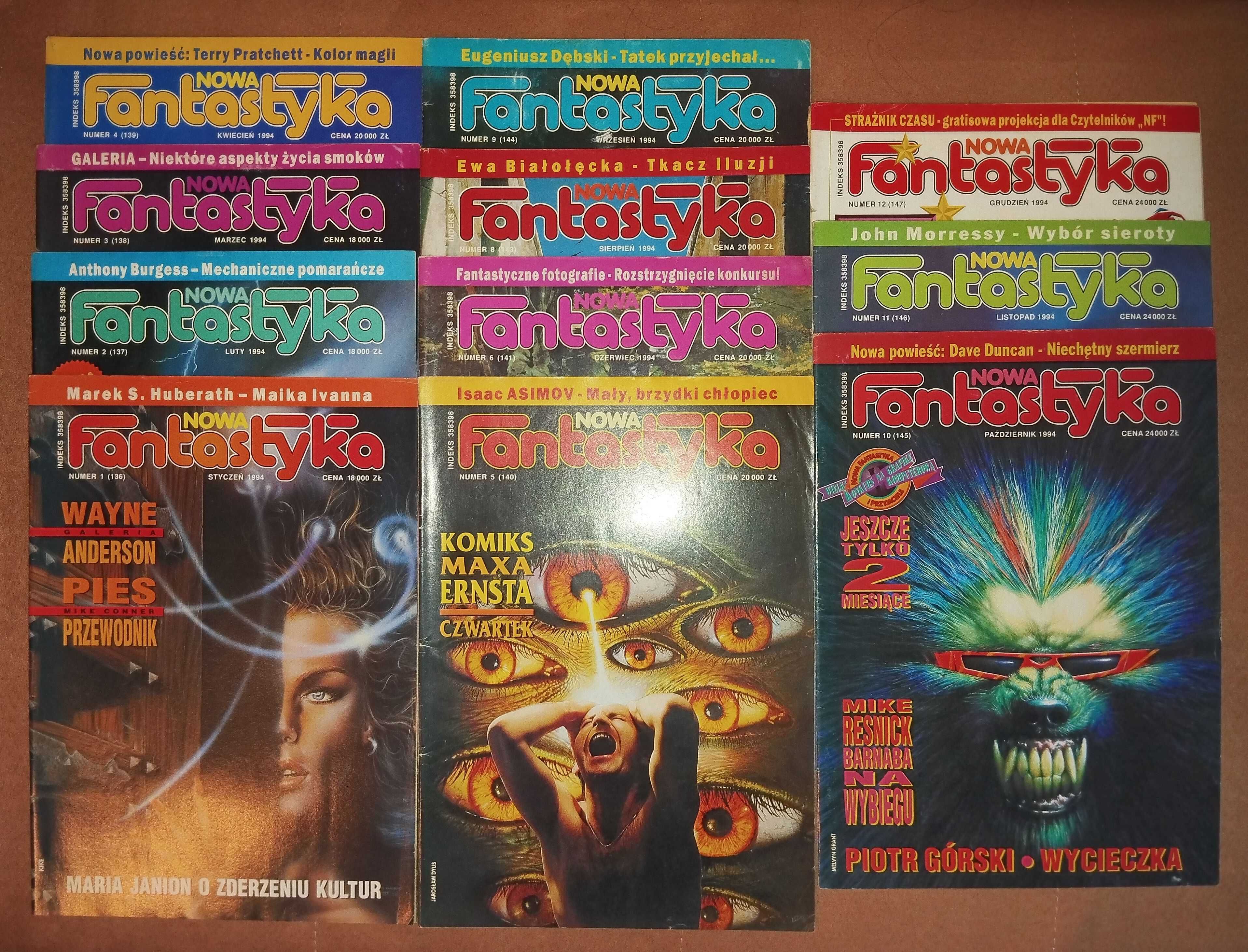 Miesięcznik Nowa Fantastyka - 11 numerów z roku 1994