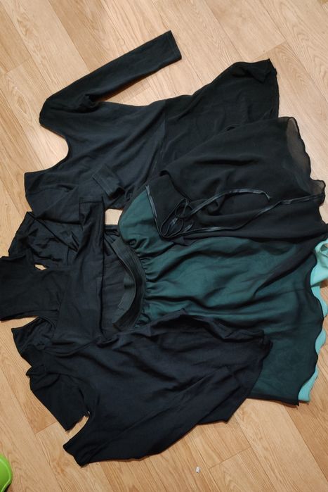 Боді для танців пакет речей для танцю балетки чешки чорний купальник