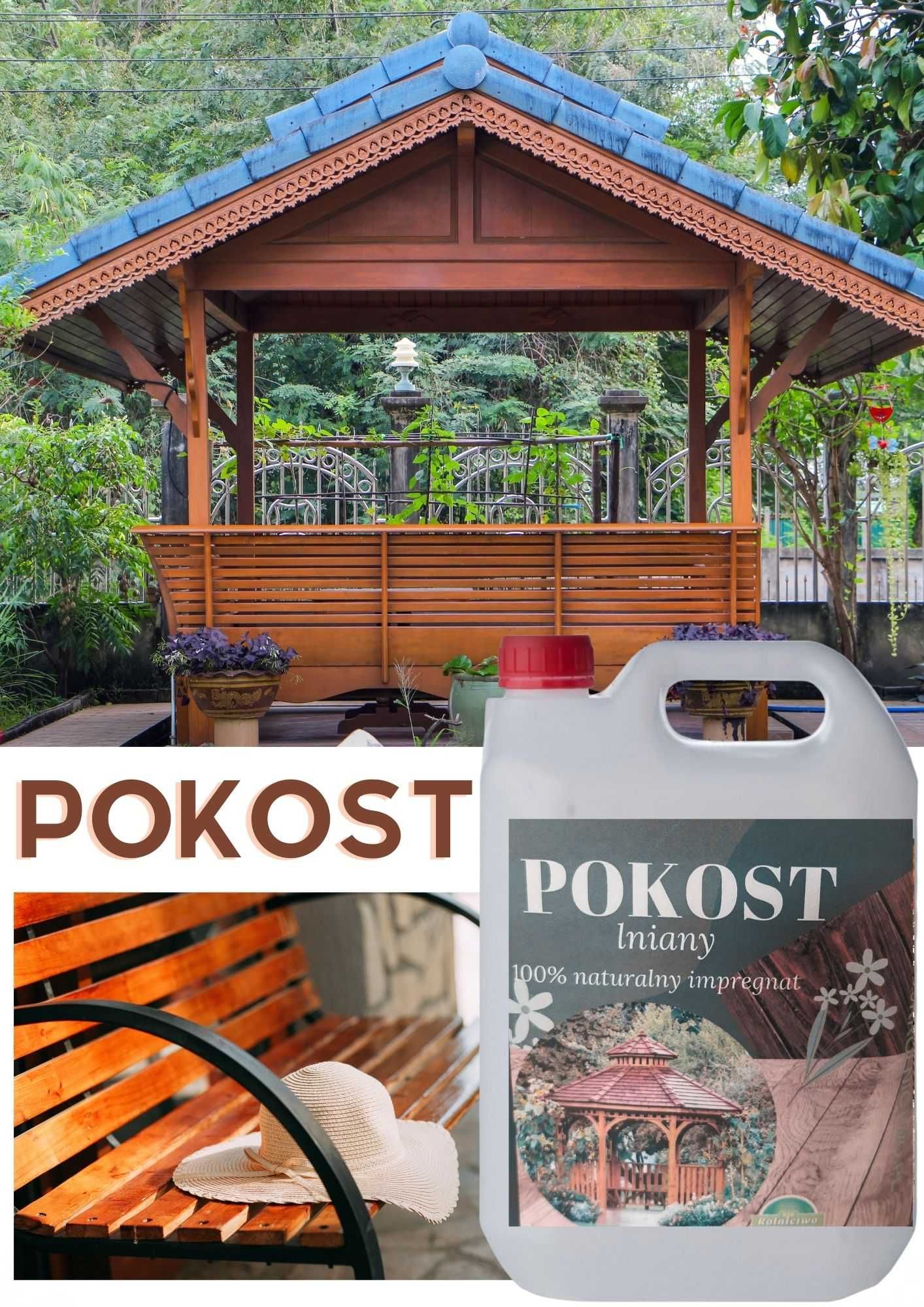 Pokost lniany 5l- do malowania, zabezpieczenia drewna, altan, ławek