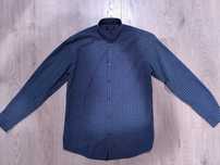 Koszula męska Top Secret Slim Fit czarna kropki długi używana 41/42 L
