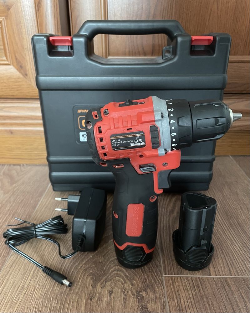 Аккумуляторный бесщеточный шуруповерт GTM DS12/38BL 2024г, 38Нм