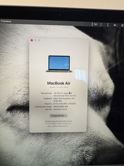 Macbook Air 8,2 256 gb Intel core i5 2019  space gray