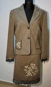 Kostium/garnitur tweedowy ze spódniczką