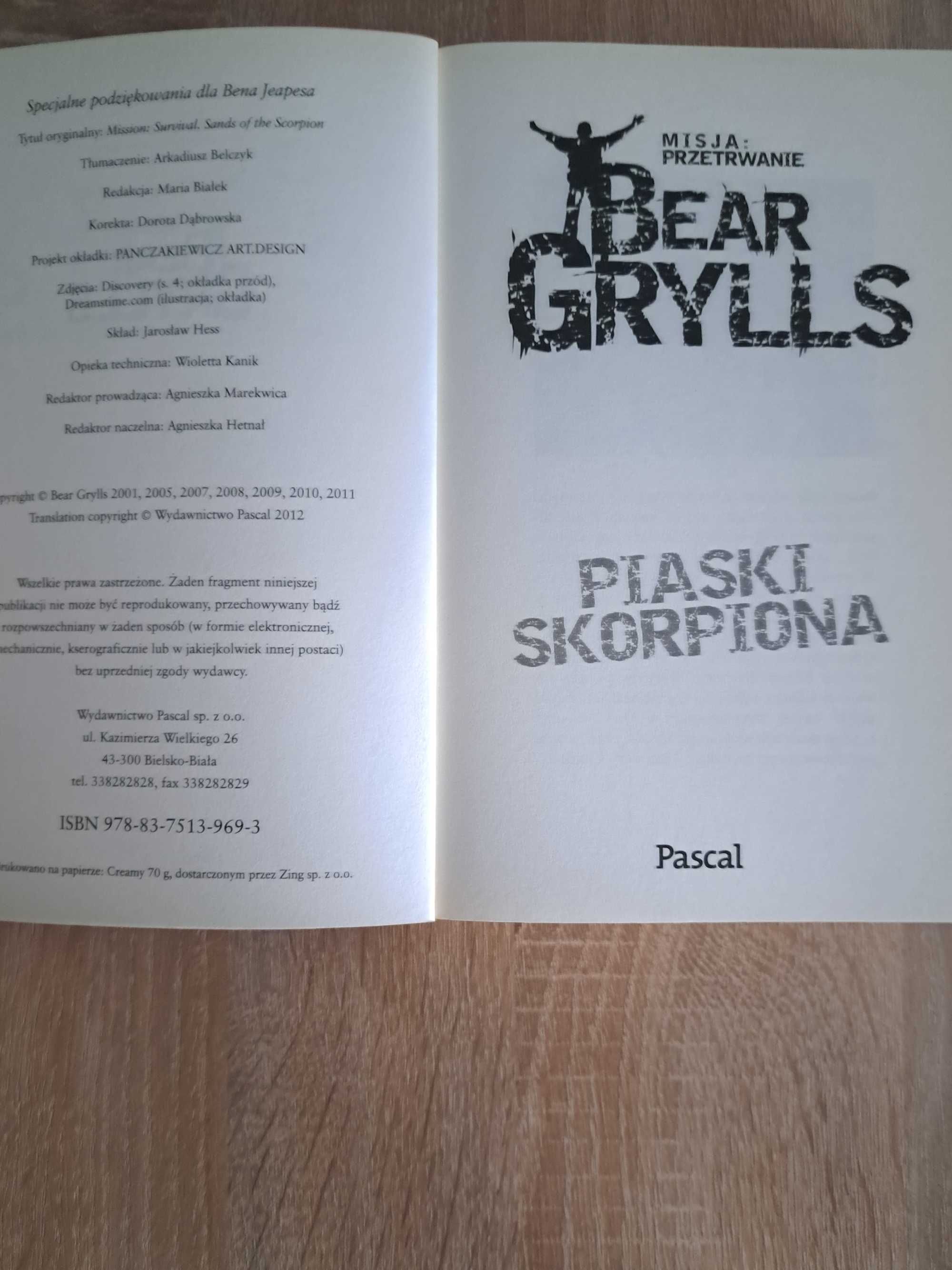 Książka "Misja Przetrwanie. Piaski skorpiona - Bear Grylls"