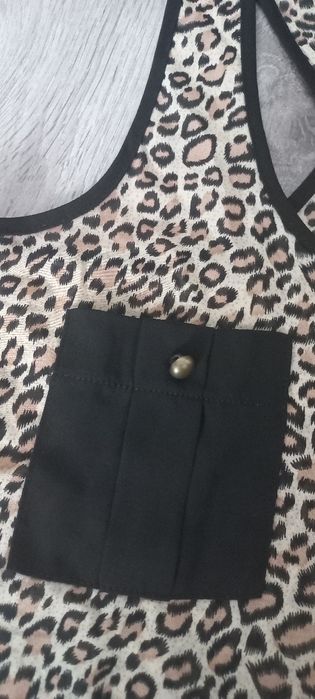 Nowa zwiewna koszulka damska w panterke S