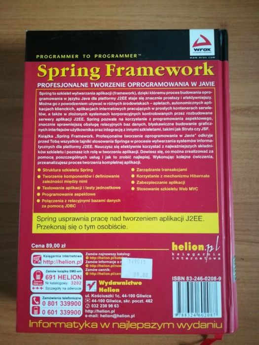 Spring Framework profesjonalne tworzenie oprogramowania w Javie
