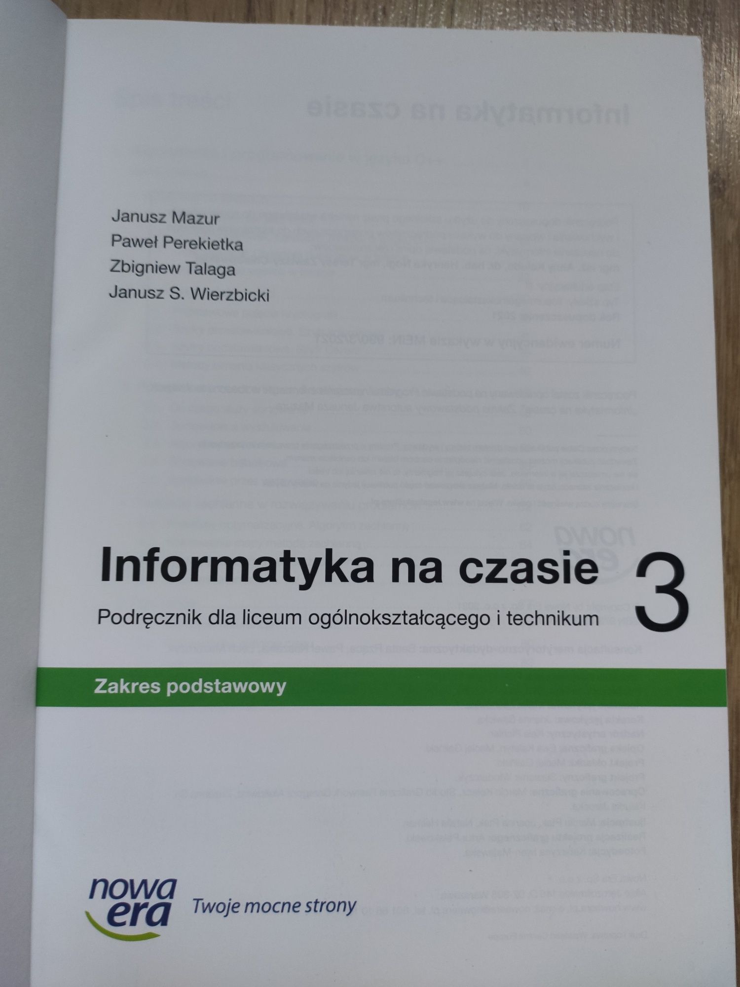 Informatyka na czasie 3 zakres podstawowy podręcznik do liceum ogólnok