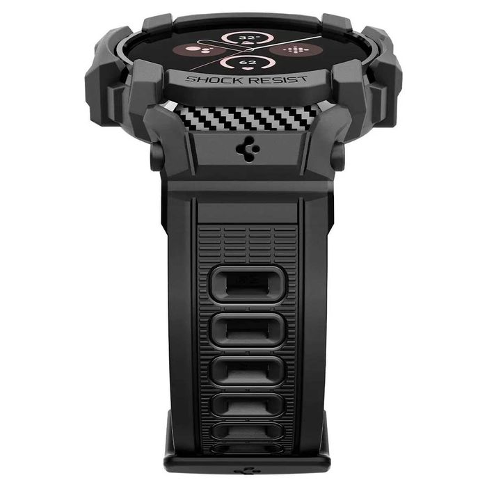 Чехол с ремешком Spigen Rugged Armor Pro для Pixel Watch 3 45mm Black