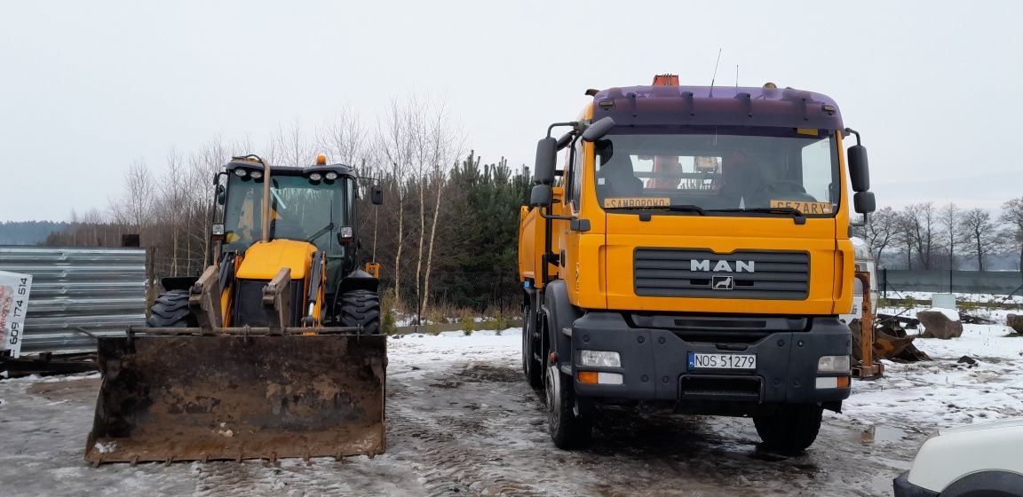 Usługi transportowe,  hds, koparko-ładowarką, wywrotka.