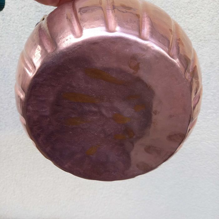 Duża miedziana osłonka doniczka do zawieszenia