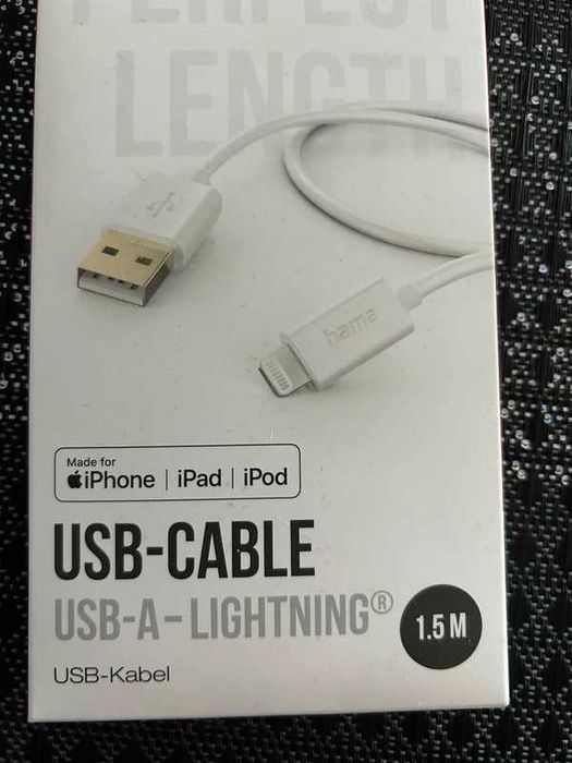 Kabel USB Hama USB-A - Lightning 1.5 m Biały