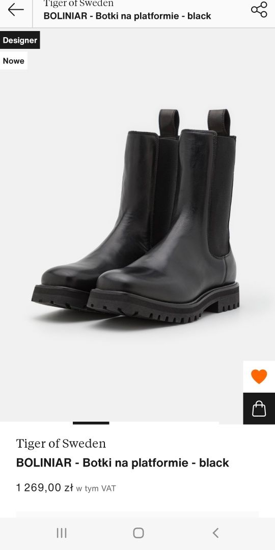 Buty botki  na  platformie  Tiger Of Sweden  36 wkł  23,50