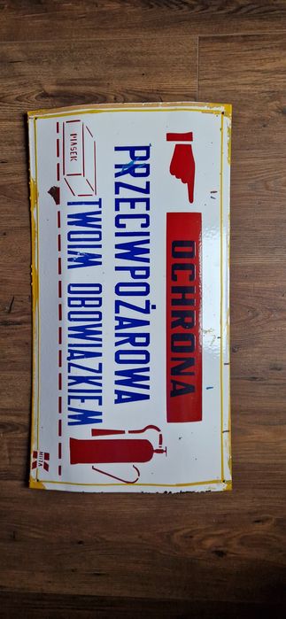 Tablica emaliowana informacyjna z PRL