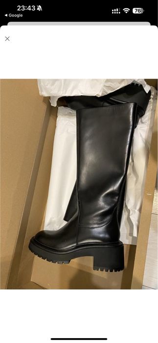 Чоботи сапоги Zara шкіряні черевики