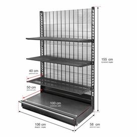 Regał sklepowy WANZL przyścienny H-155 L-106 3-półki moduł bazowy