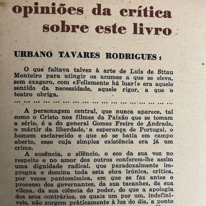 Teatro FELIZMENTE HÁ LUAR Sttau Monteiro (1962)