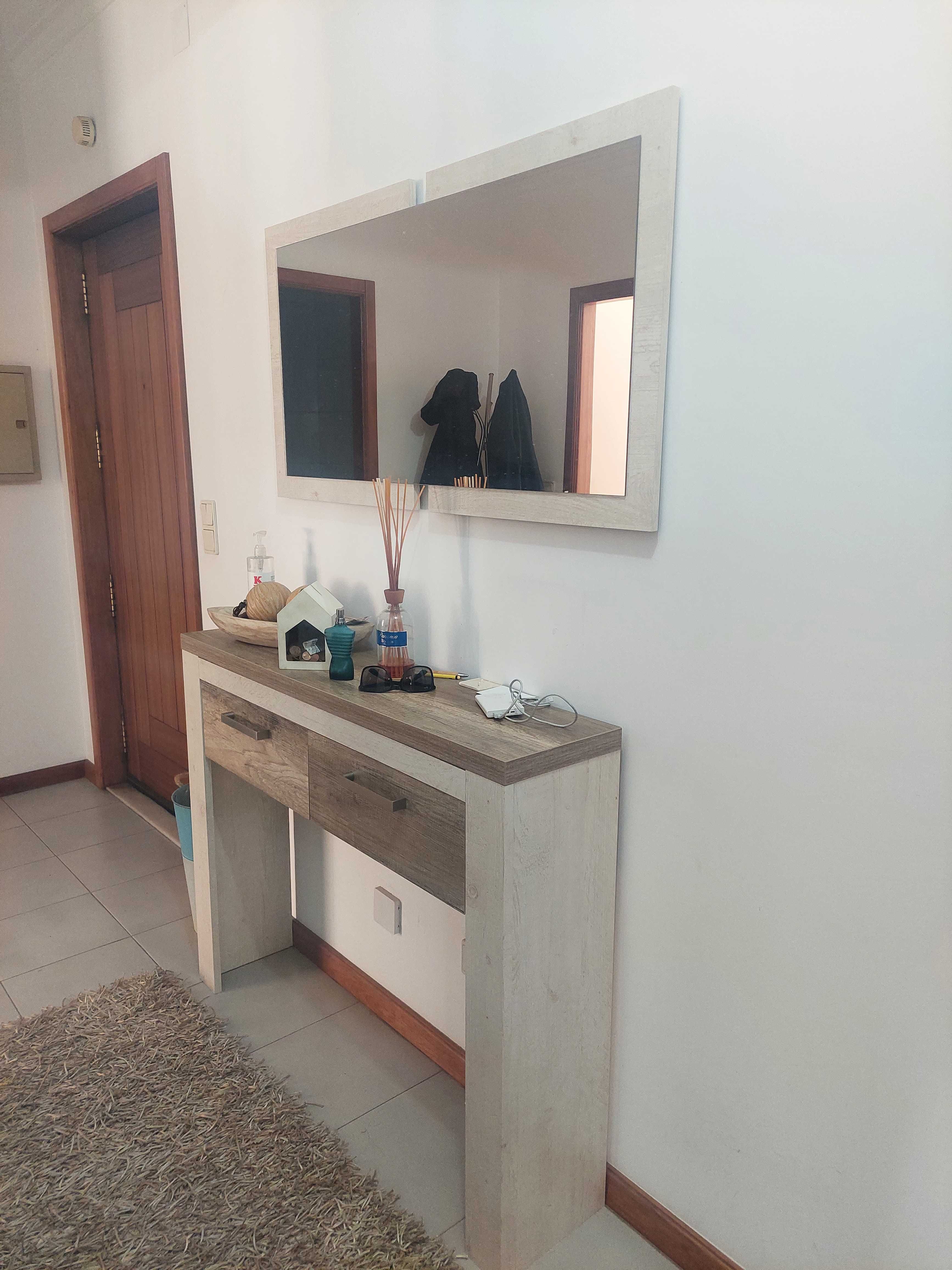 Conjunto Mesa Sala + 4 Cadeiras + Móvel Televisão + Móvel de Entrada