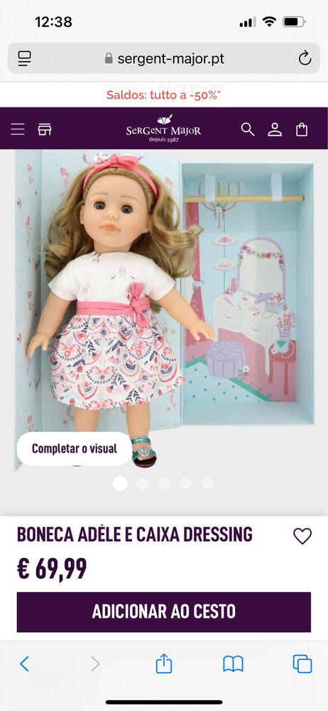 Boneca Adèle Sergent Major + 2 roupas extra