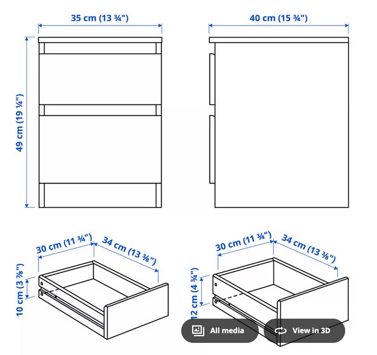 Приліжковий тумба IKEA ікея 2шт нові