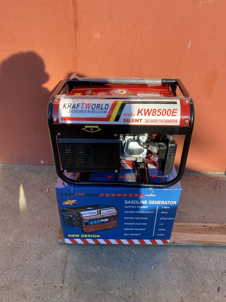 НОВИЙ Бензиновий генератор KraftWorld KW8500E 2.5кВт електричний пуск