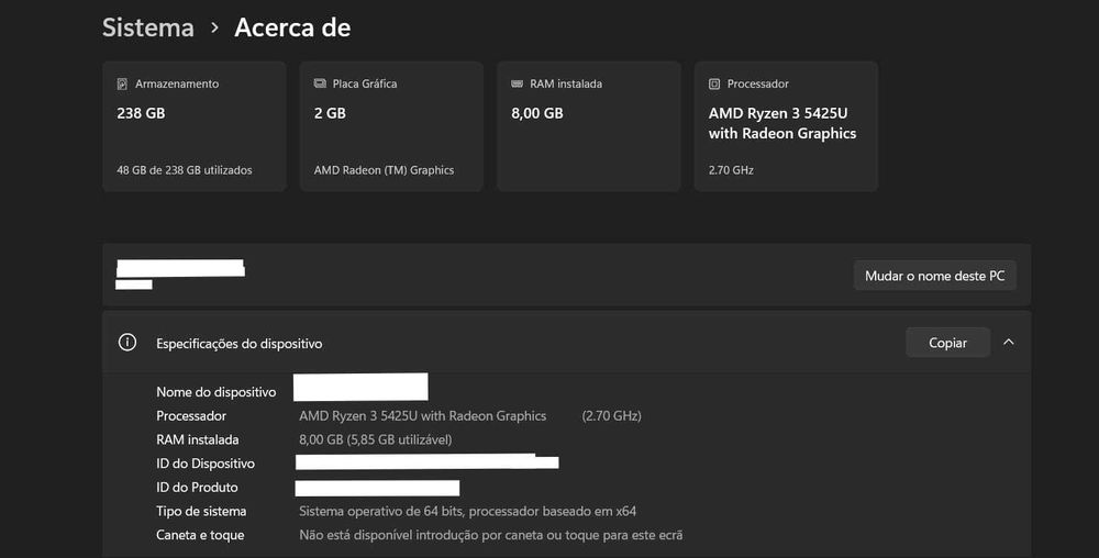 Lenovo IdeaPad 3 15ABA7 |  Windows 11 Original | Com garantia