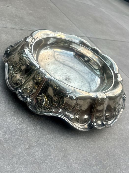 Ogromna Niespotykana Srebrna Misa Patera Barbour S.P ręczna robota Top