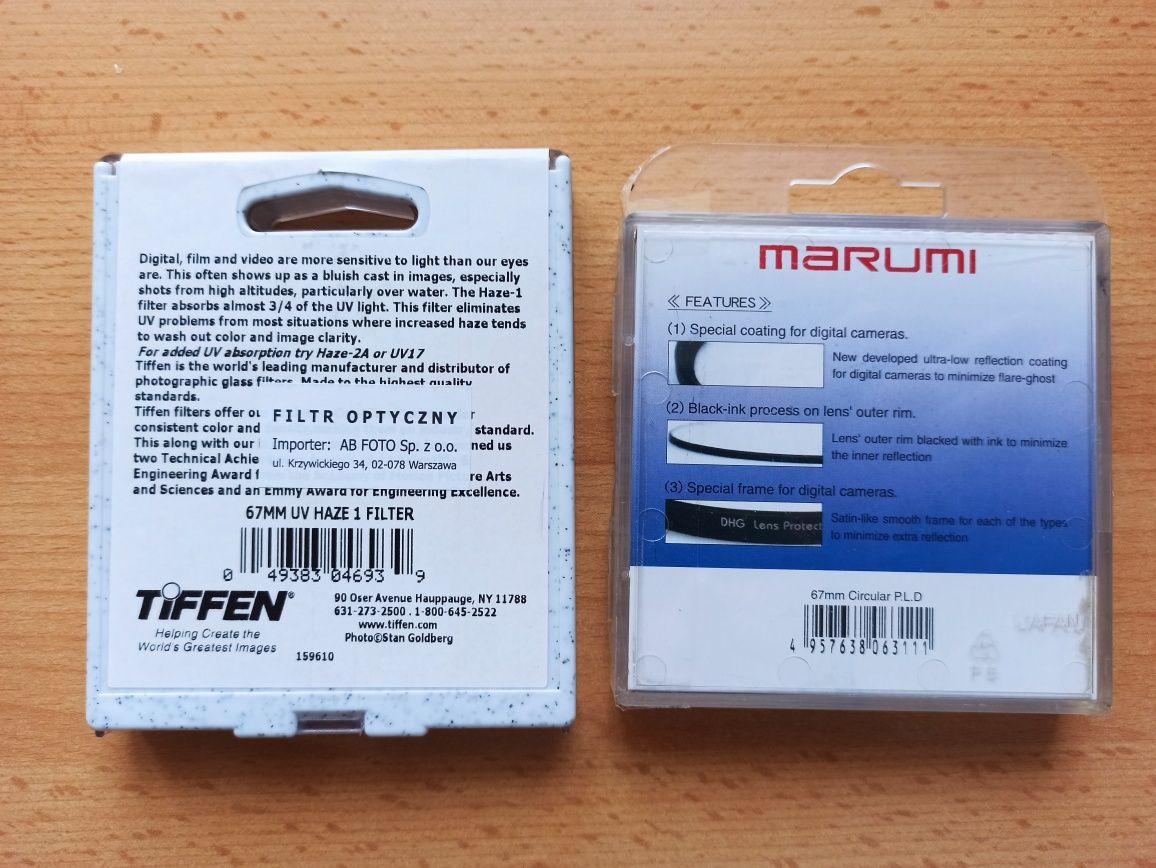 Filtr polaryzacyjny Marumi DHG 67mm  kołowy Japan TIFFEN UV Haze 1 USA