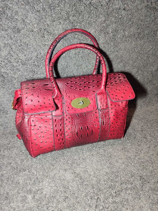 Сумка mulberry magenta ostrich bayswater