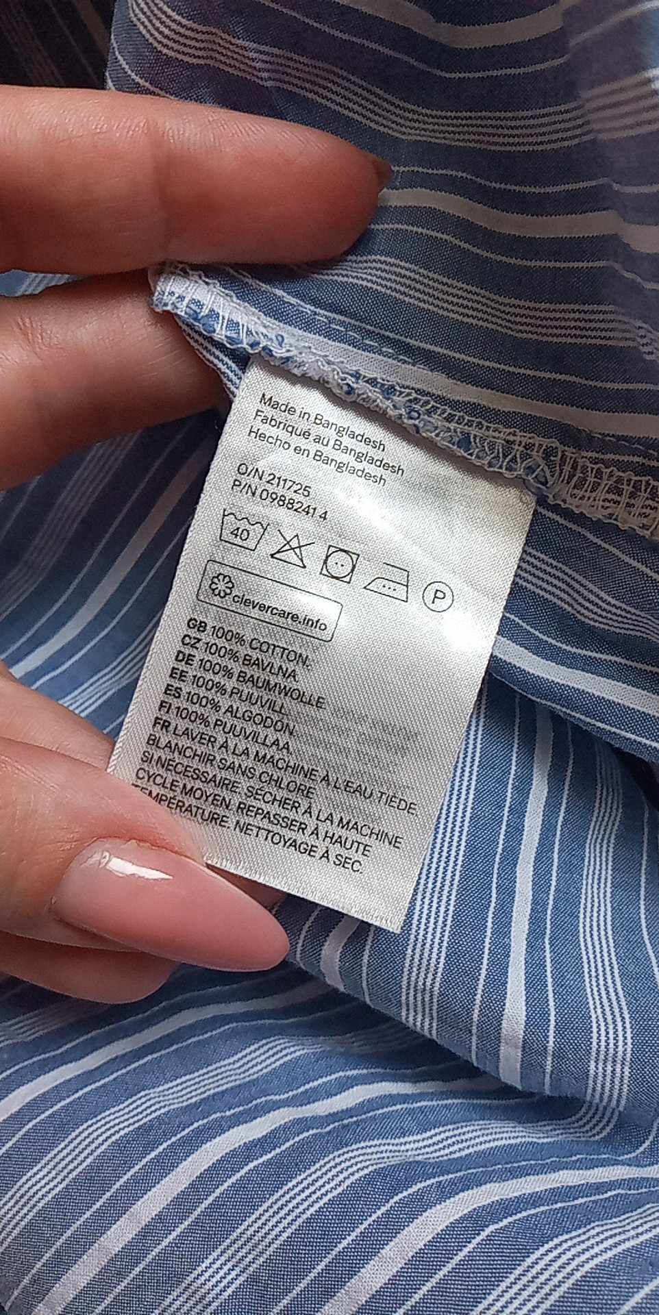 H&M S-M luźna sukienka szmizjerka niebieska w paski midi