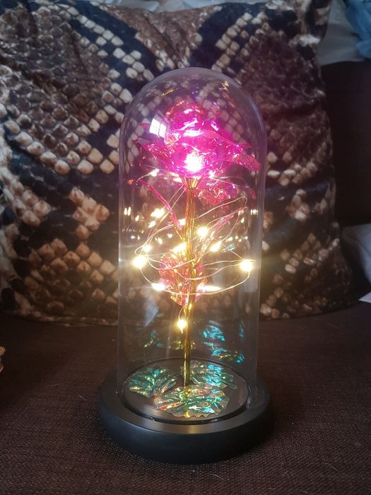 Flor rosa com leds