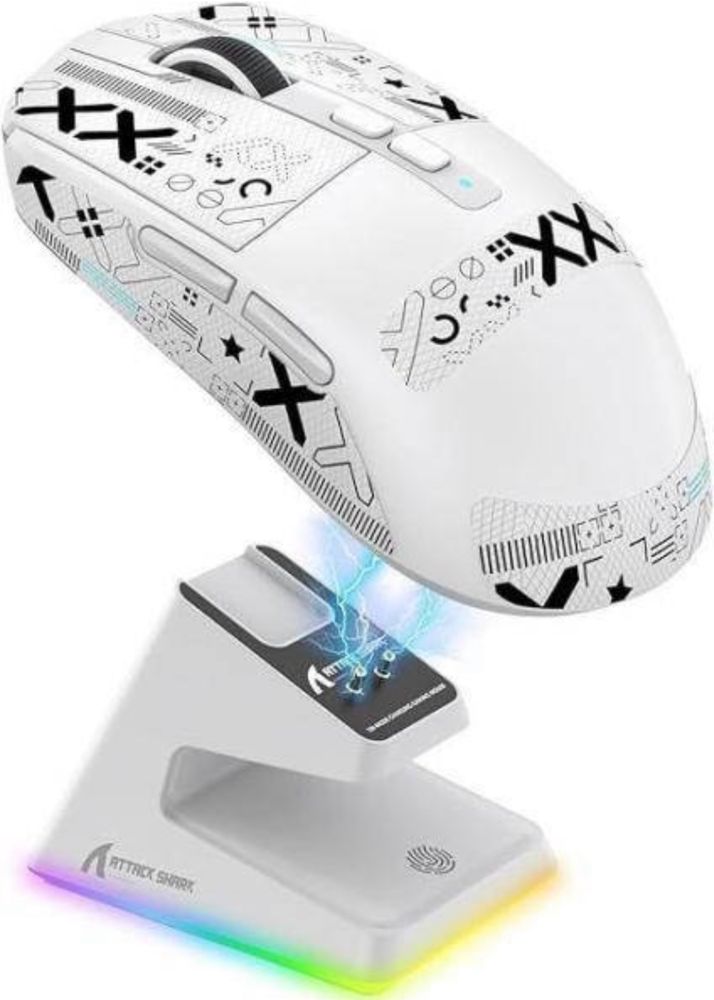 Мишка Attack Shark X6 PAW3395 WHITE з док-станцією / 26000 DPI