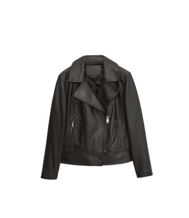 Новая Кожаная утепленная куртка косуха Massimo Dutti