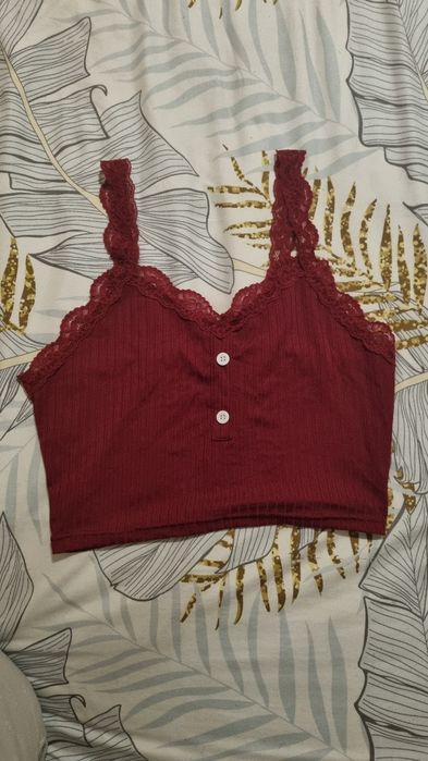 Top Curto Bordeaux
