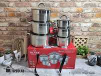 Zestaw Garnków STALOWYCH 12 ELE ZILNER ZL-8109 Gaz, Indukcja, halogen