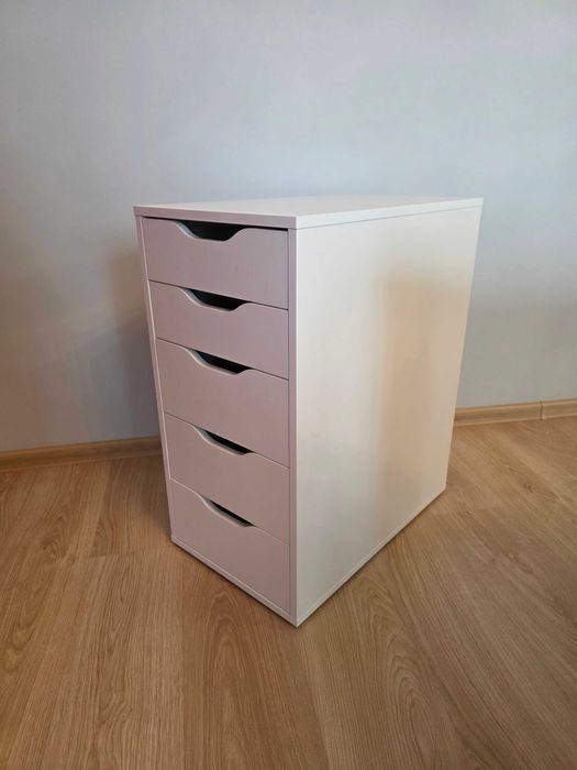 Kontenerek biurkowy biały, szafka, komoda Ikea.