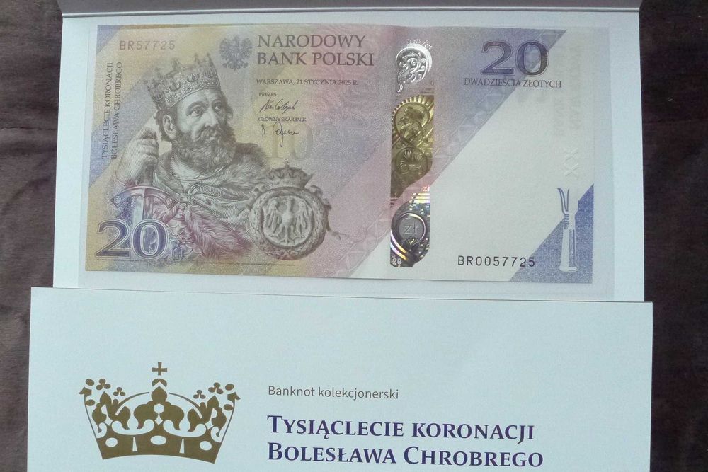 Banknot kolekc 20 zł 2025 r. Tysiąclecie Koronacji Bolesława Chrobrego