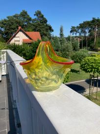 Szklany koszyk owocarka Murano czeskie szkło